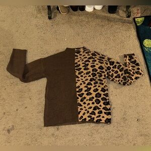 Leopard Print and Brown Sweater size small